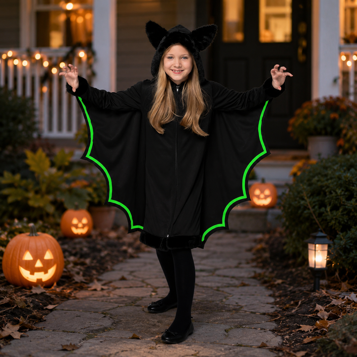 Girls Glow in the Dark Bat Halloween Costume Kids