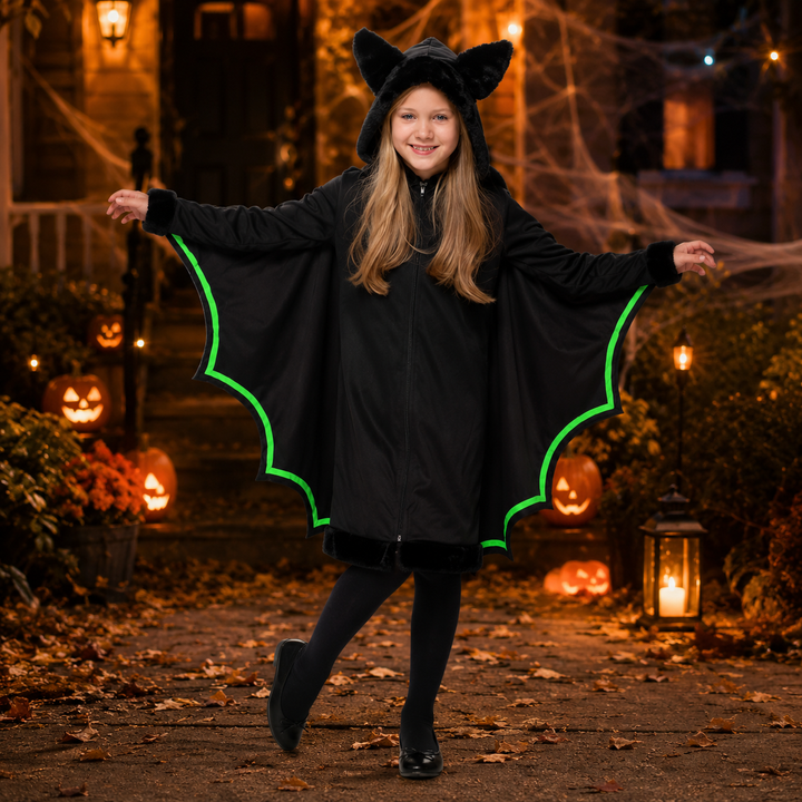 Girls Glow in the Dark Bat Halloween Costume Kids