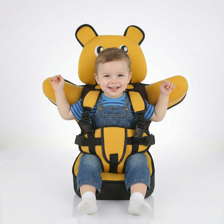 Child Car Seat Protector Mat with Safety Harness for Kids