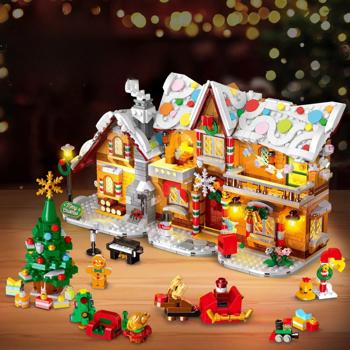 Gingerbread House Building Kit with LED Light Set
