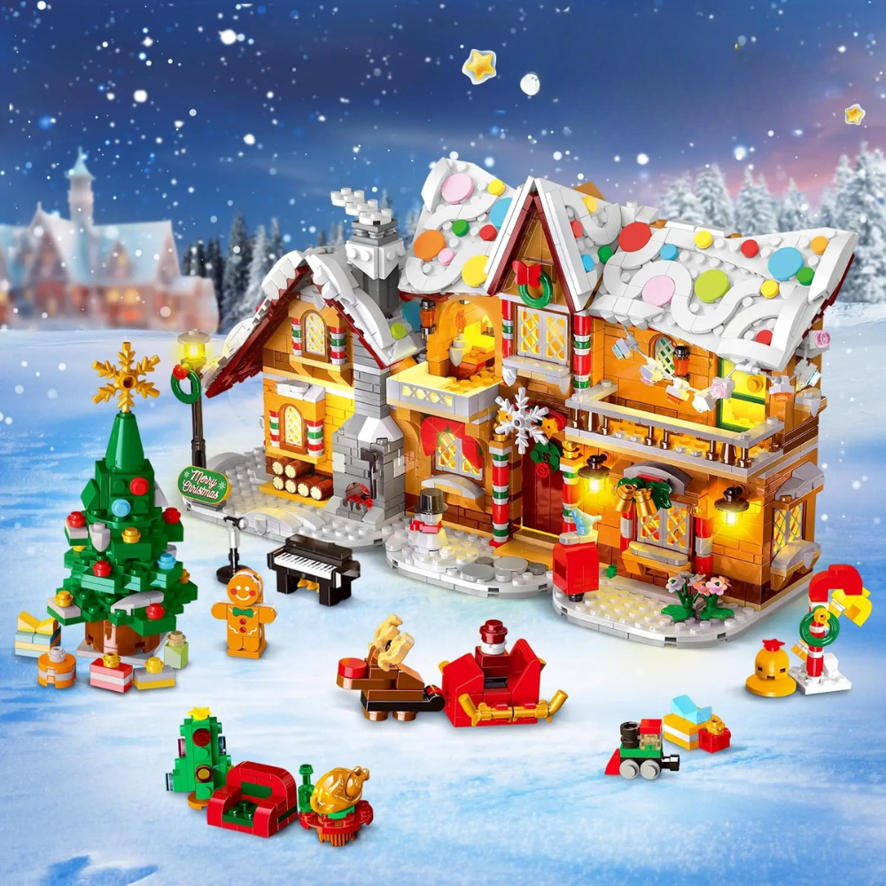 Gingerbread House Building Kit with LED Light Set