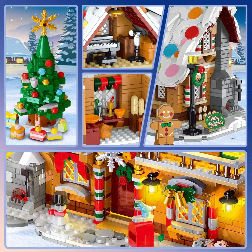 Gingerbread House Building Kit with LED Light Set