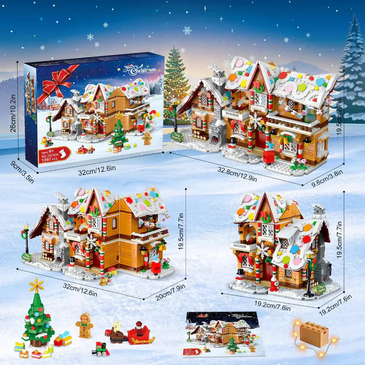 Gingerbread House Building Kit with LED Light Set