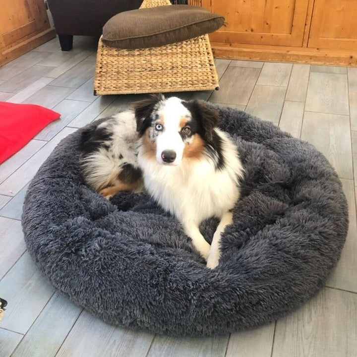 Circular Dog Bed with Removable Cover Calming Pet Bed