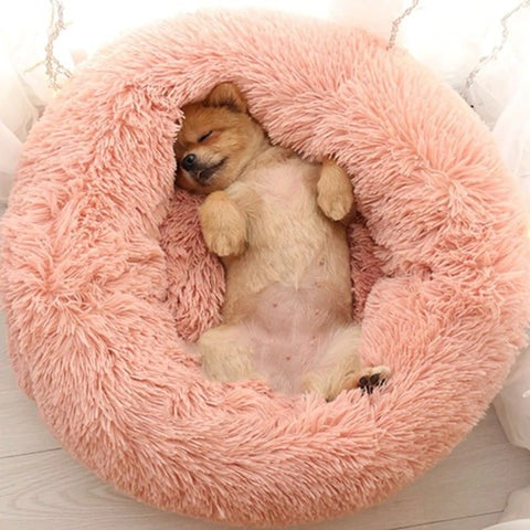 Circular Dog Bed with Removable Cover Calming Pet Bed