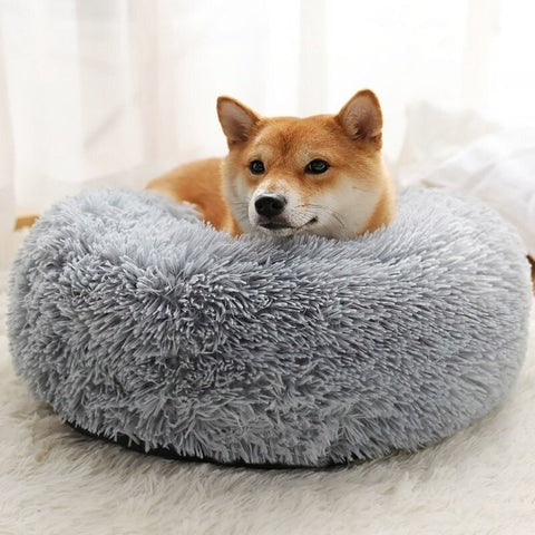 Circular Dog Bed with Removable Cover Calming Pet Bed