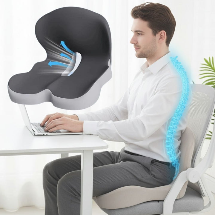 Memory Foam Orthopedic Seat Cushion and Lumbar Back Support Set