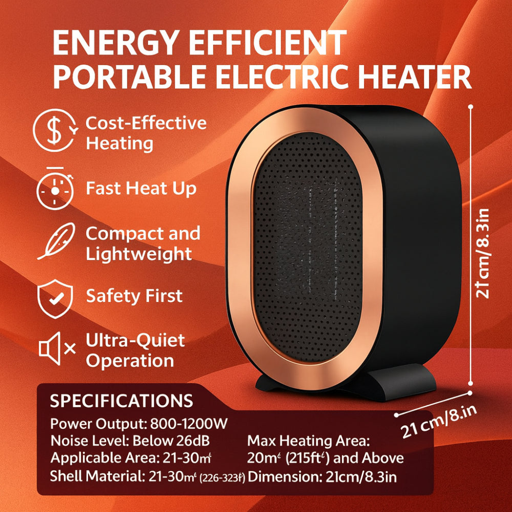 Portable Electric Space Heater Room Heater Energy Efficient