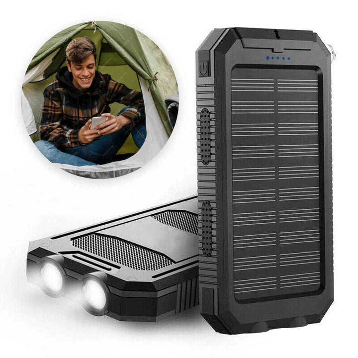 50000mAh Waterproof Portable Power Bank Dual USB Charger with Flashlight