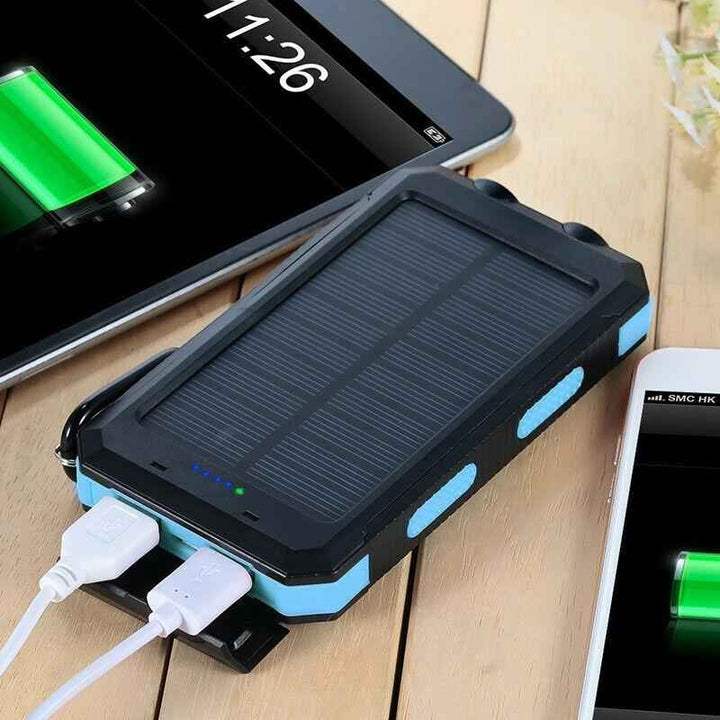 50000mAh Waterproof Portable Power Bank Dual USB Charger with Flashlight