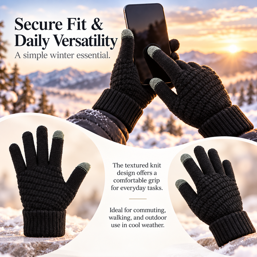 Wool Touchscreen Gloves Soft Warm Winter Knit for Men and Women