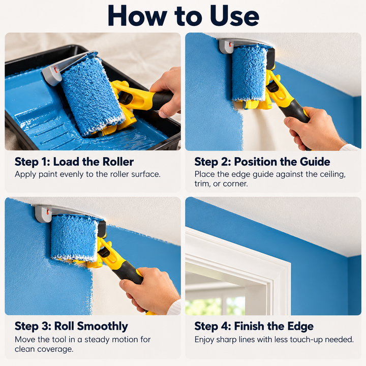 Paint Edger Roller Brush Clean Cut Cutting in Tool for Walls Ceilings