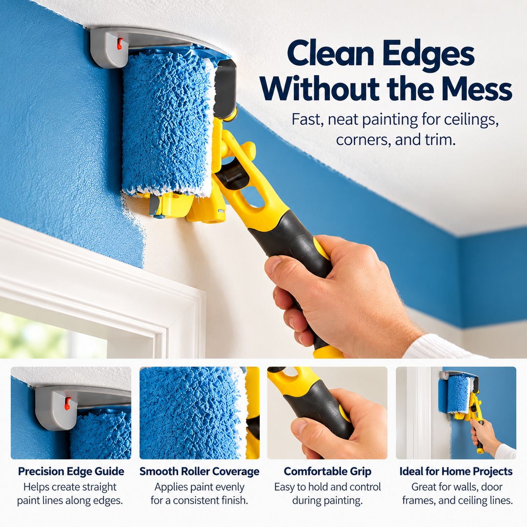 Paint Edger Roller Brush Clean Cut Cutting in Tool for Walls Ceilings