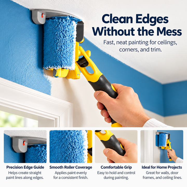 Paint Edger Roller Brush Clean Cut Cutting in Tool for Walls Ceilings