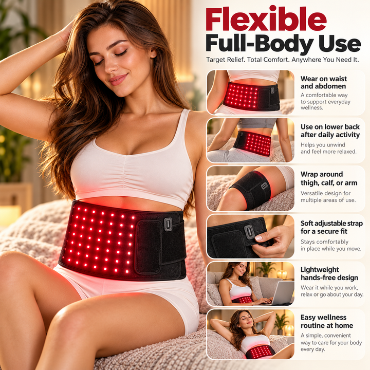 Infrared Light Therapy Pad Belt Red Light Warming Wrap for Muscles