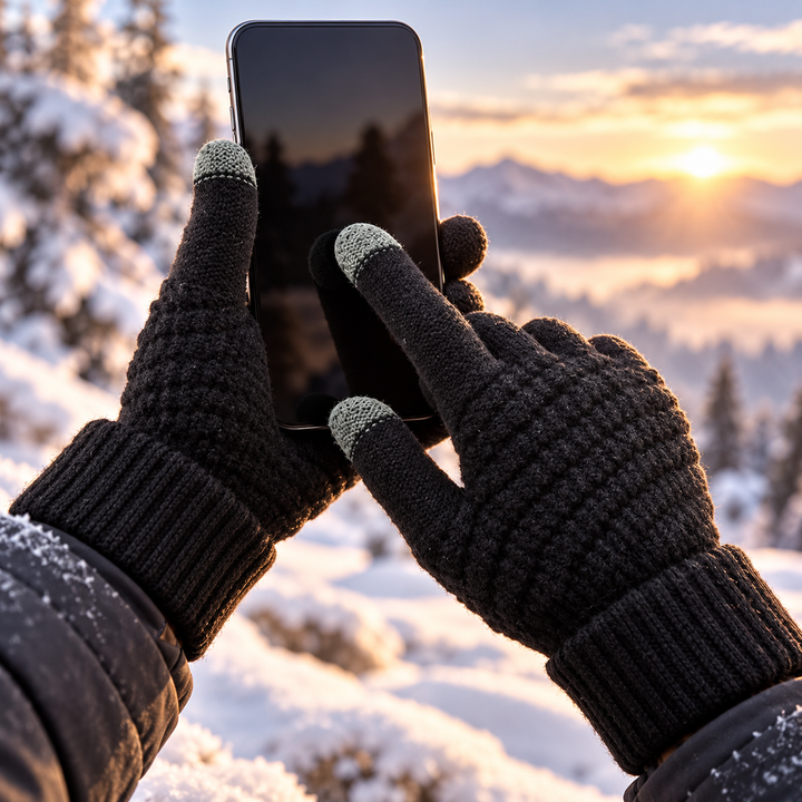 Wool Touchscreen Gloves Soft Warm Winter Knit for Men and Women