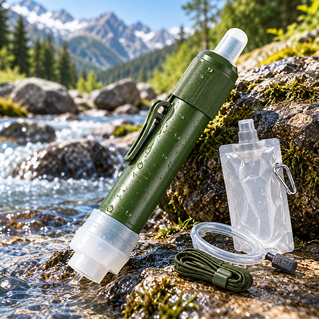 Mini Water Filter Straw Survival Camping Emergency Purifier