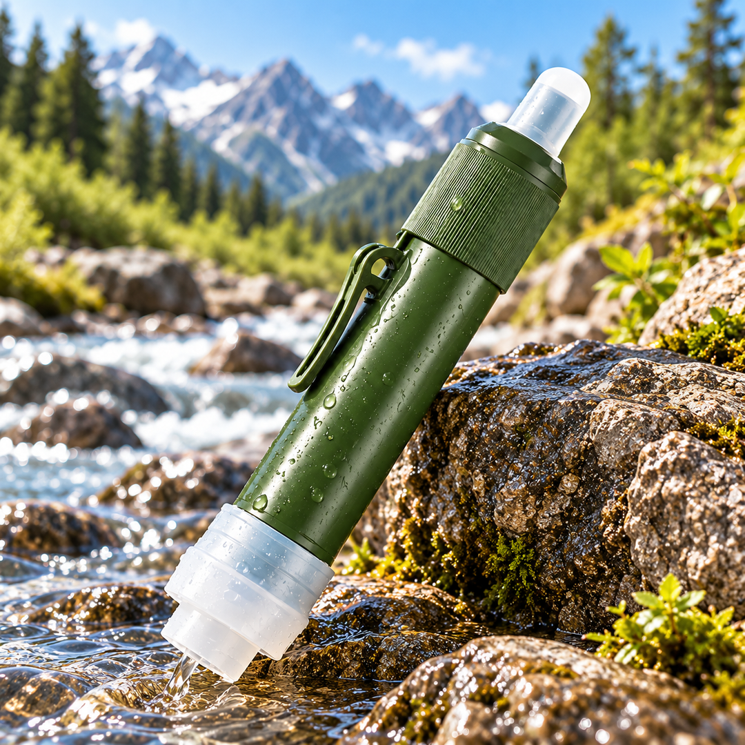 Mini Water Filter Straw Survival Camping Emergency Purifier