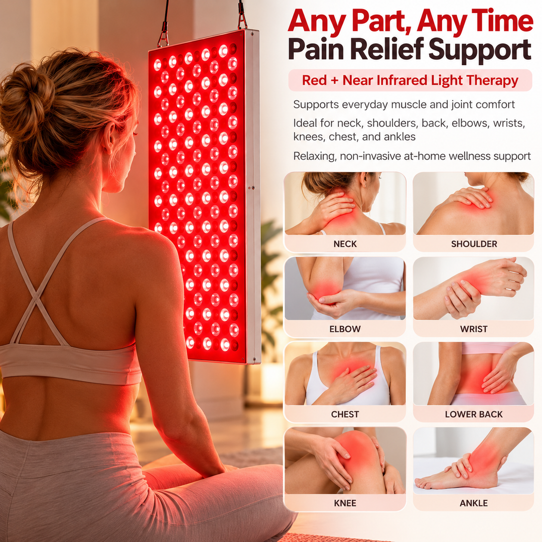 Infrared Red Light Therapy Lamp 225 LED Panel for Skin Pain