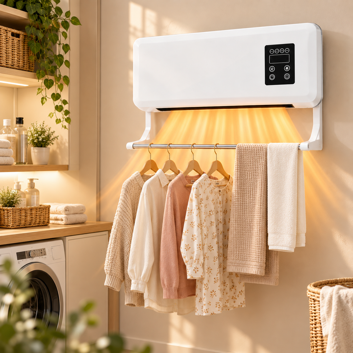 1500W Wall Mounted Electric Heater with Remote 2 in 1 Warmer Fan