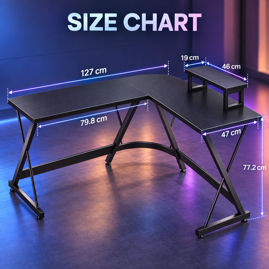 L Shaped Gaming Desk Corner Computer Desk with Monitor Stand