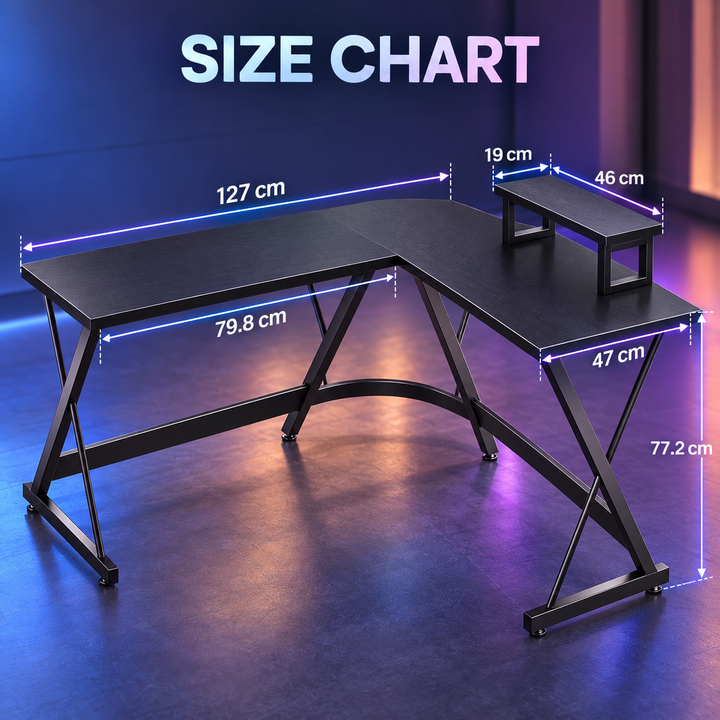 L Shaped Gaming Desk Corner Computer Desk with Monitor Stand