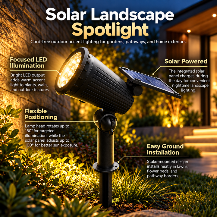 Solar Powered Garden Spotlights Colour Changing Outdoor Lights