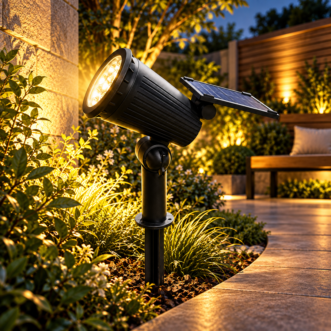 Solar Powered Garden Spotlights Colour Changing Outdoor Lights