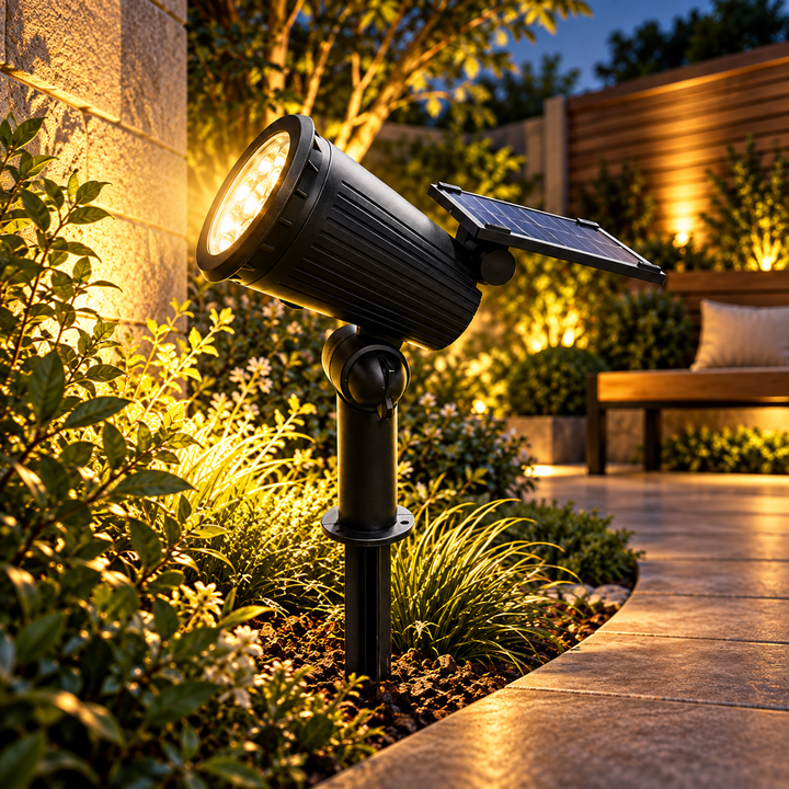 Solar Powered Garden Spotlights Colour Changing Outdoor Lights