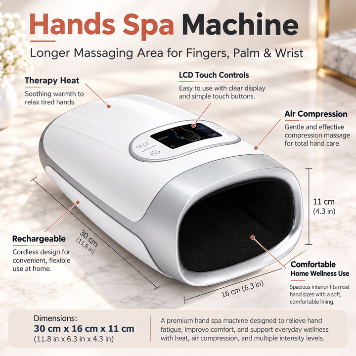 Cordless Electric Hand Massager with Compression for Arthritis