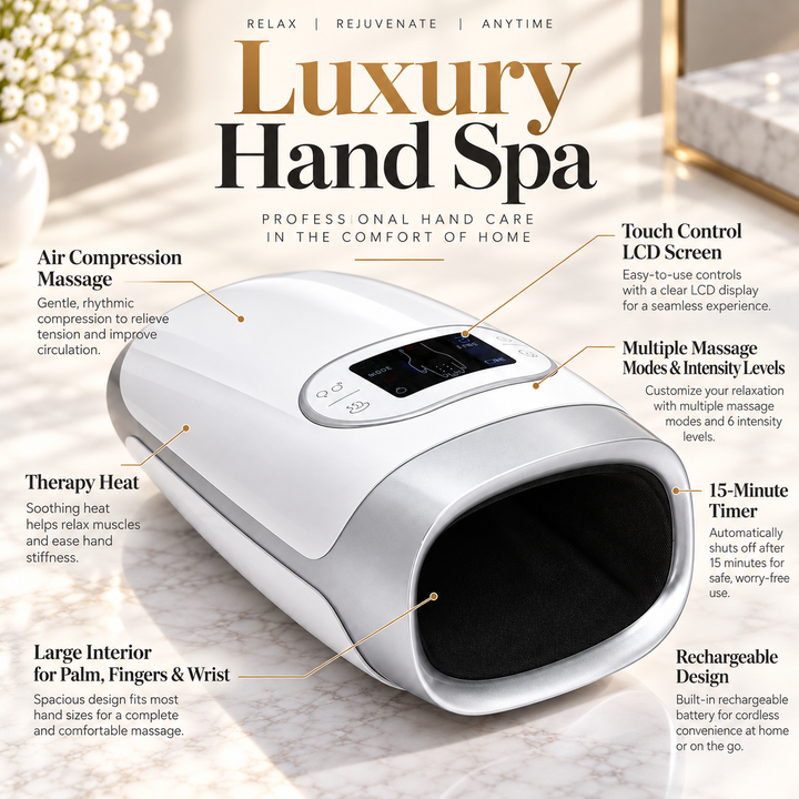 Cordless Electric Hand Massager with Compression for Arthritis