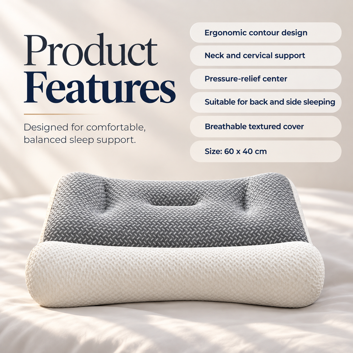 Orthopaedic Neck Pillow Cervical Memory Foam Support for Sleeping