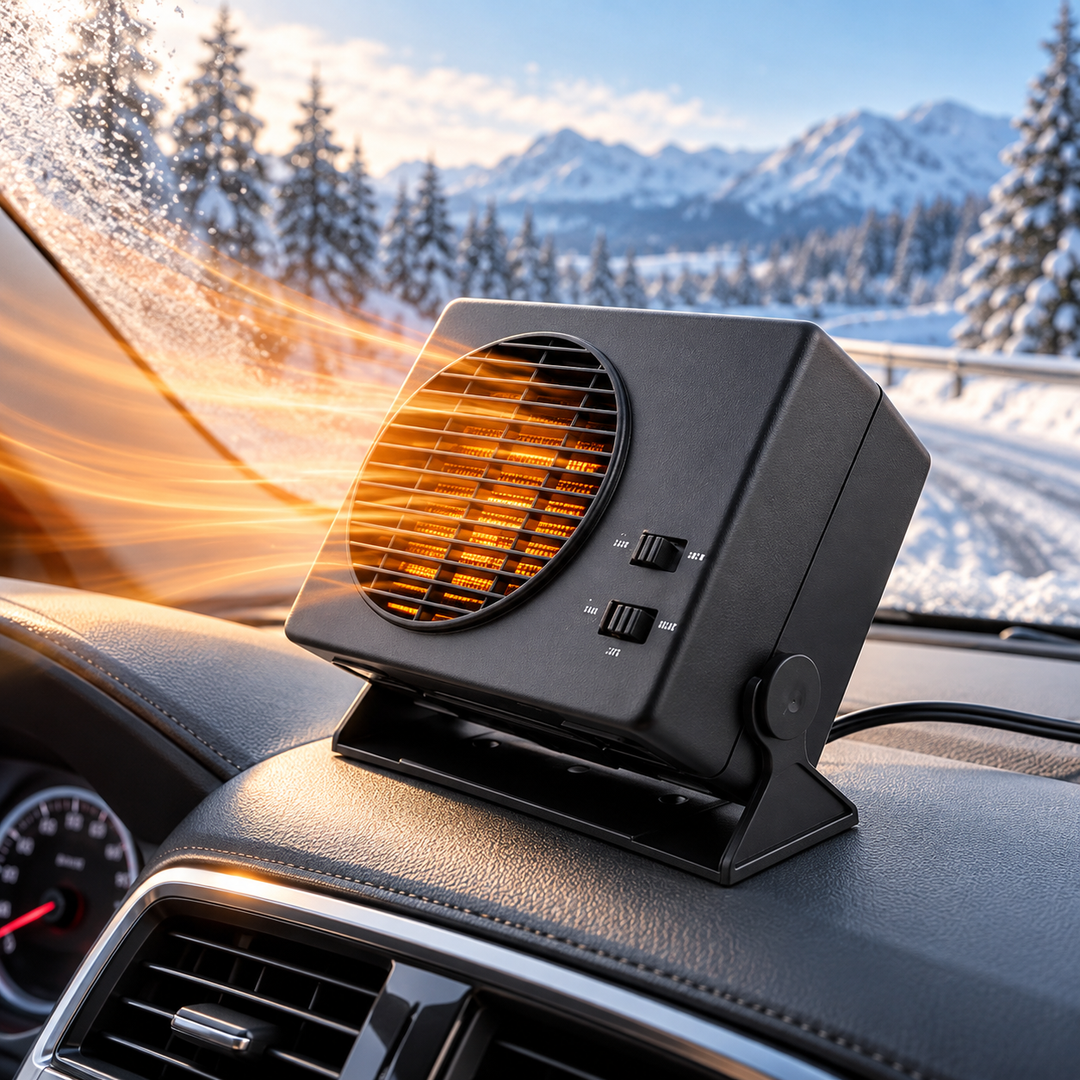 12V Ceramic Car Heater Portable Fan Thermostat Winter Demister 300W