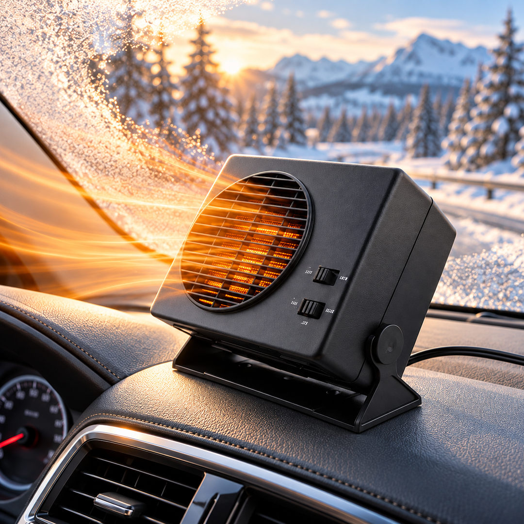 12V Ceramic Car Heater Portable Fan Thermostat Winter Demister 300W