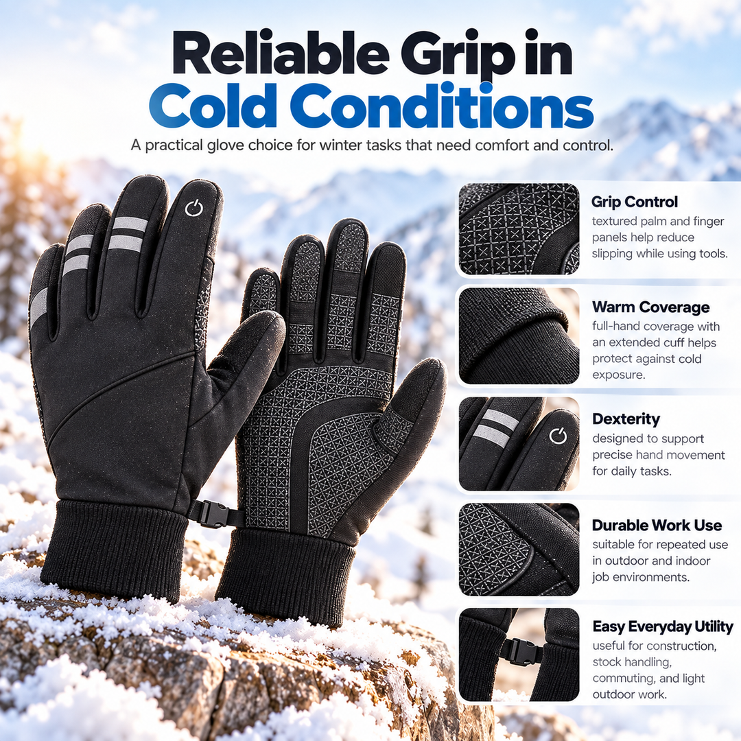 Thermal Waterproof Work Gloves Non Slip Touchscreen Winter Outdoor