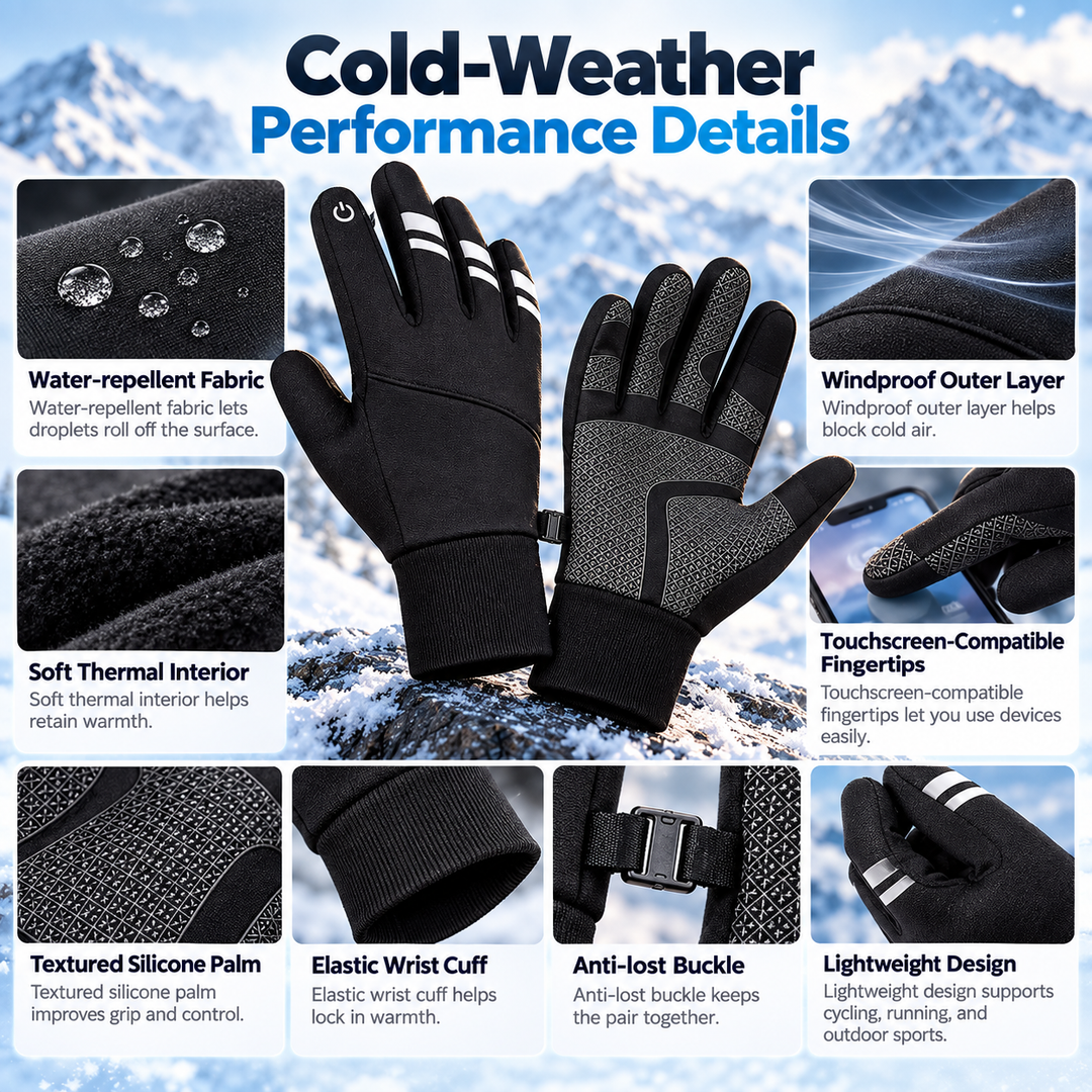 Thermal Winter Cycling Gloves Waterproof Windproof Touchscreen Warm