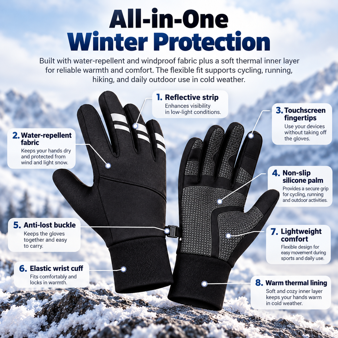 Thermal Winter Cycling Gloves Waterproof Windproof Touchscreen Warm