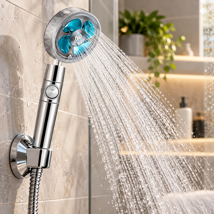 Turbo Shower Head High Pressure Water Saving Handheld Shower Filter