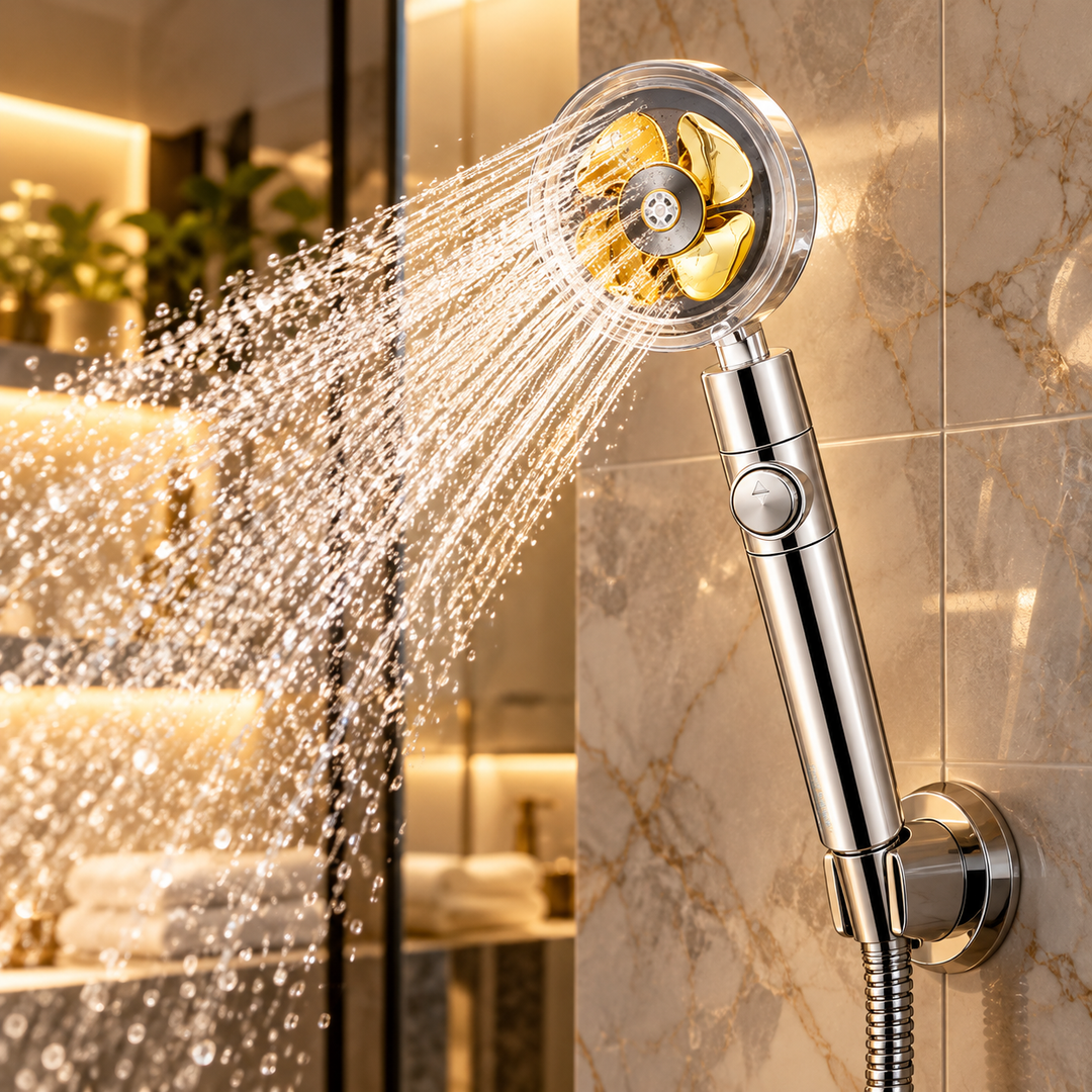 Turbo Shower Head High Pressure Water Saving Handheld Shower Filter