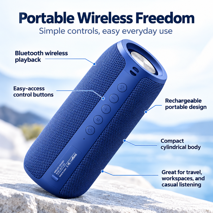 Mini Bluetooth Speaker 360 Waterproof Portable Wireless Party Speaker