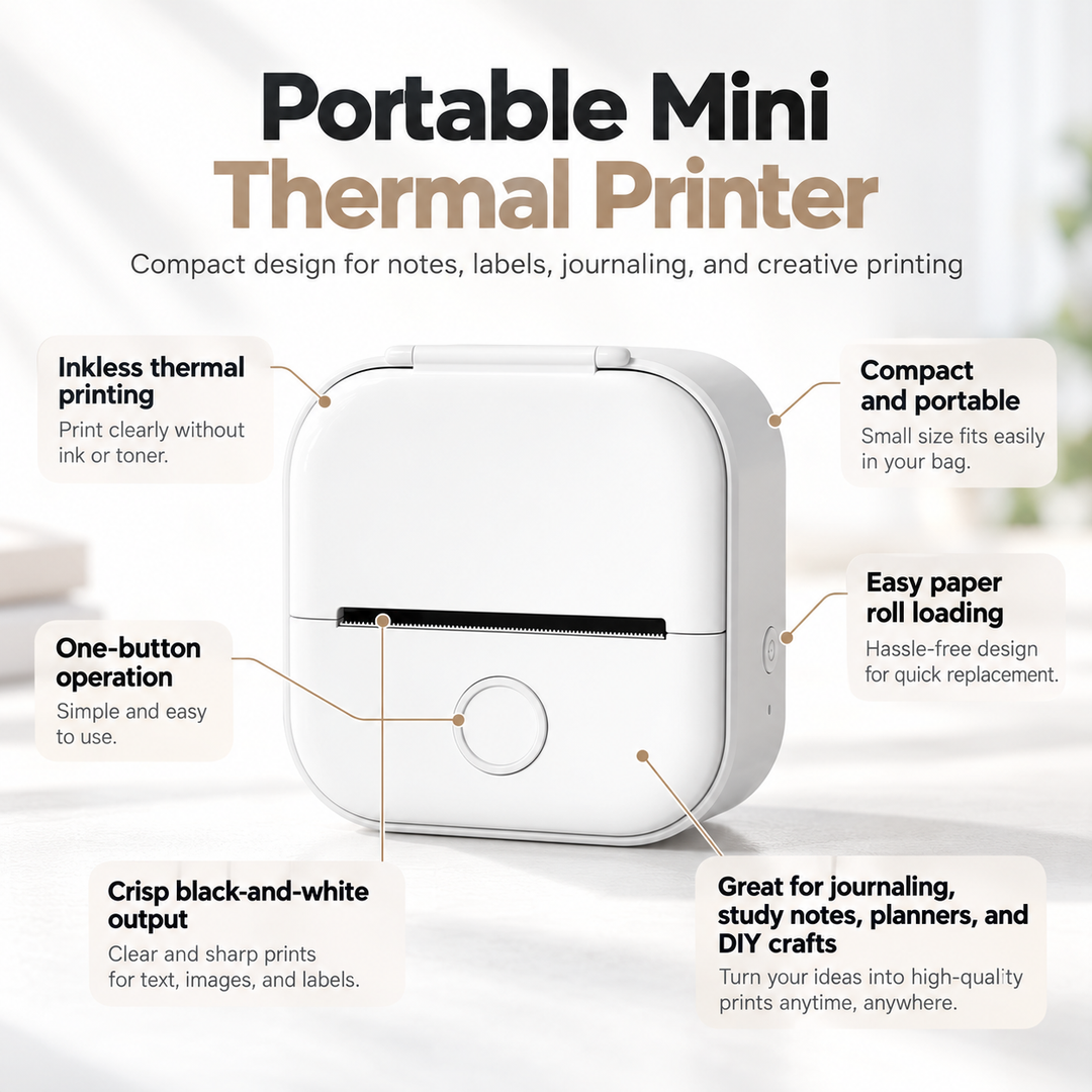 Mini Pocket Printer Bluetooth Thermal Sticker Photo Label Printer