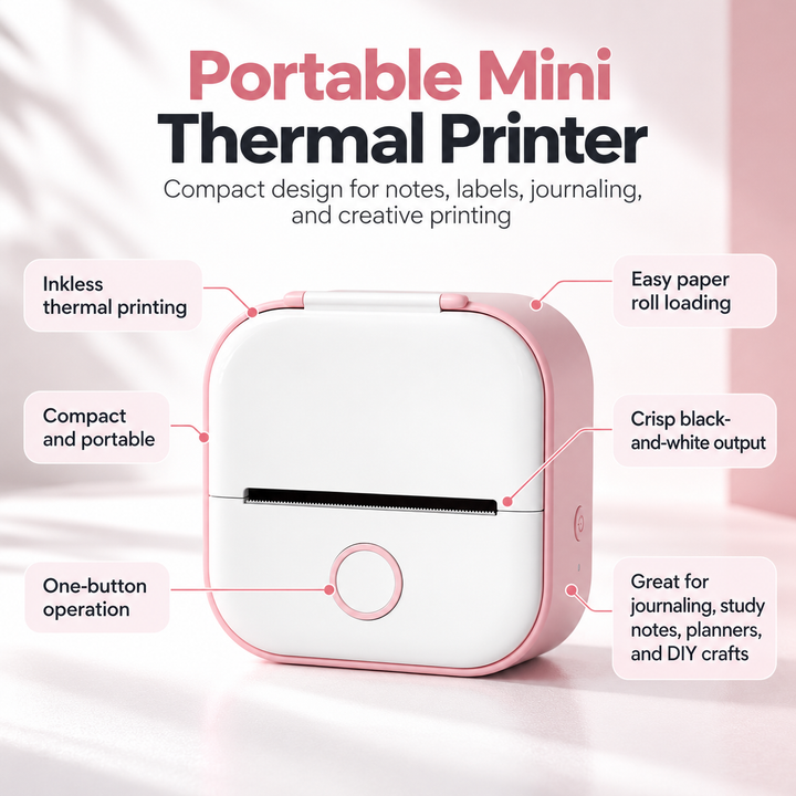 Mini Pocket Printer Bluetooth Thermal Sticker Photo Label Printer