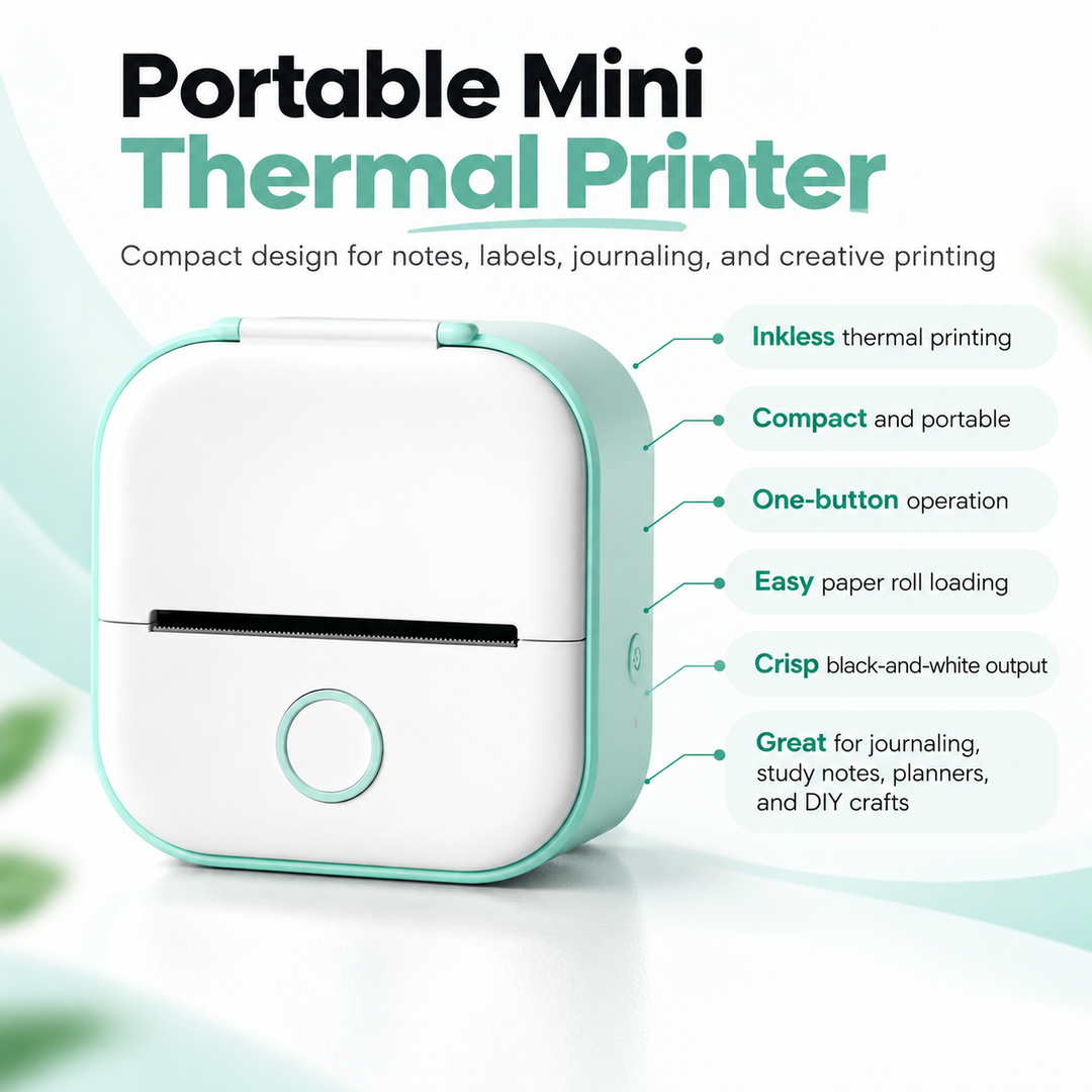 Mini Pocket Printer Bluetooth Thermal Sticker Photo Label Printer