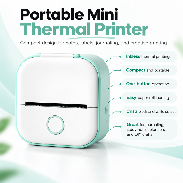 Mini Pocket Printer Bluetooth Thermal Sticker Photo Label Printer