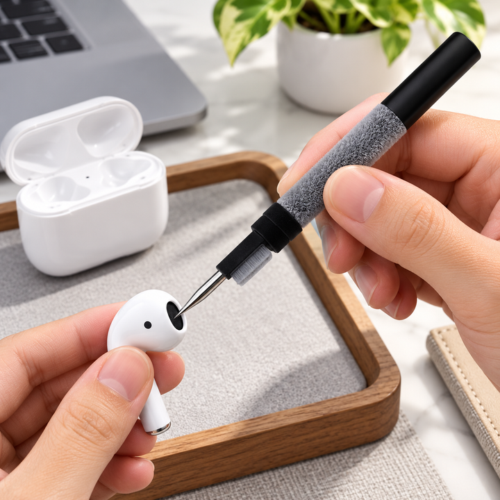 Earbud Cleaning Pen 3 in 1 Earphone Cleaner Kit Brush Sponge Tool