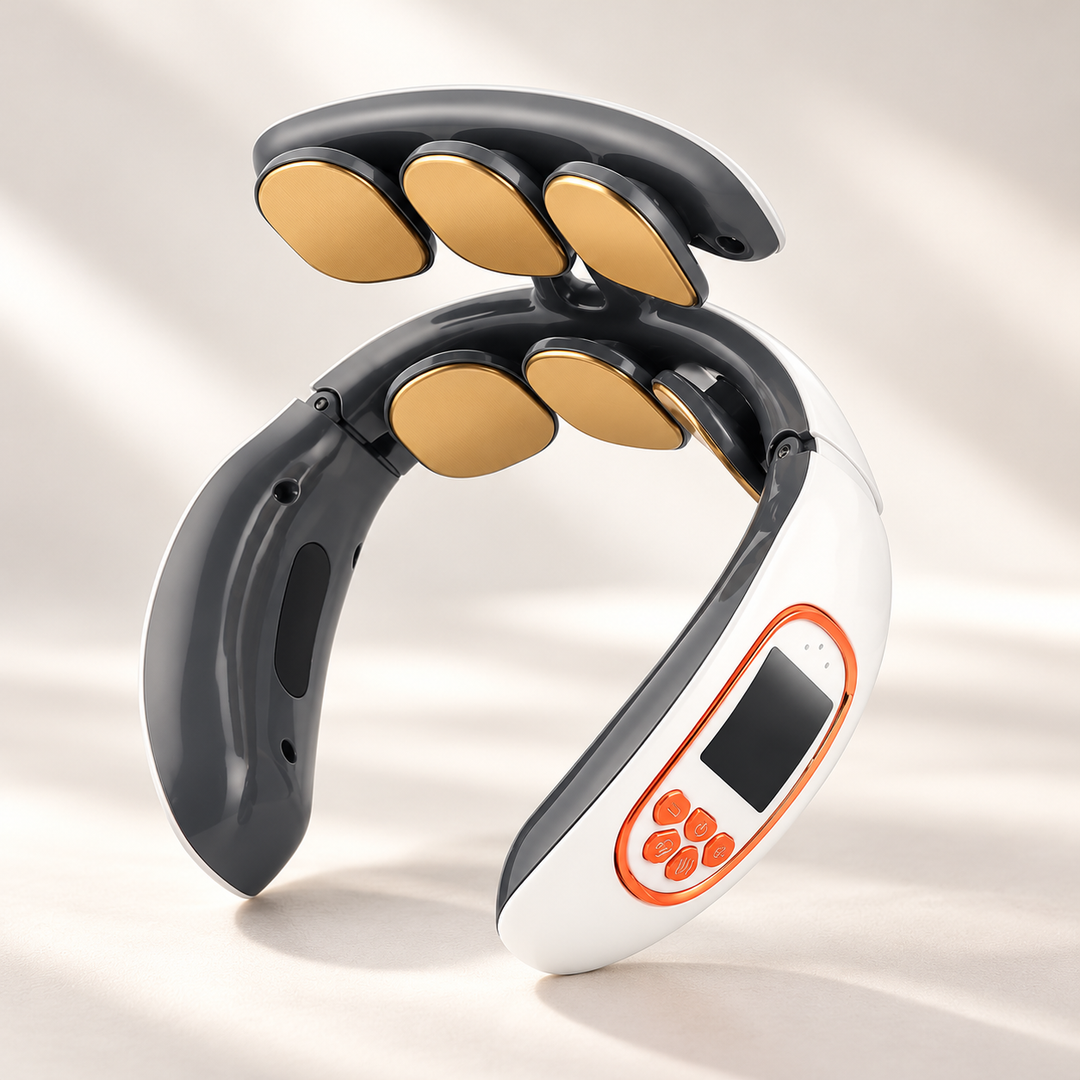 Neck Shoulder Massager Heated Pulse U Shape Neck Relaxer Remote