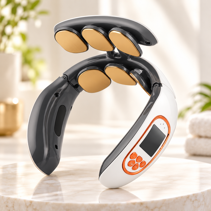 Neck Shoulder Massager Heated Pulse U Shape Neck Relaxer Remote