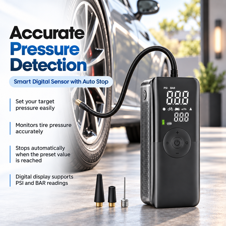 Cordless Tyre Inflator Rechargeable Portable Air Pump for Car