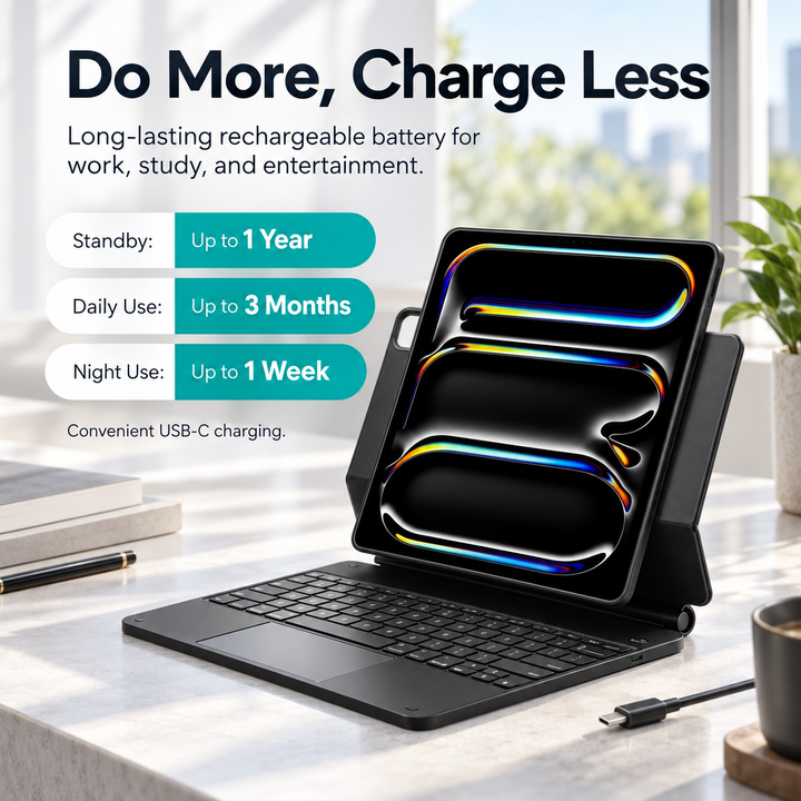 360 Magnetic Keyboard Case for iPad Pro and Air with Trackpad