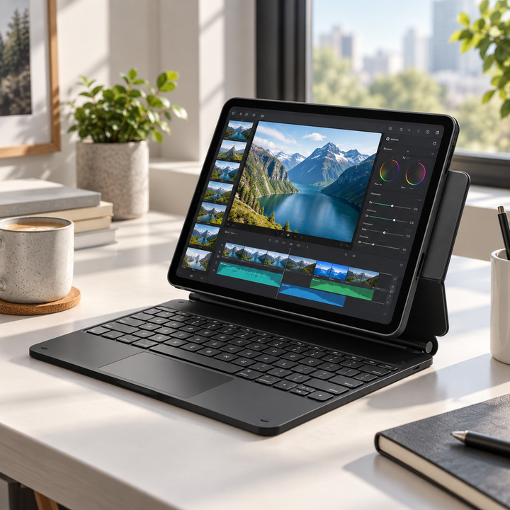 360 Magnetic Keyboard Case for iPad Pro and Air with Trackpad